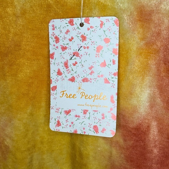 NWT Free People Bright Eyes Velvet Tee in Sunshine Combo Color Size Medium - Picture 4 of 4